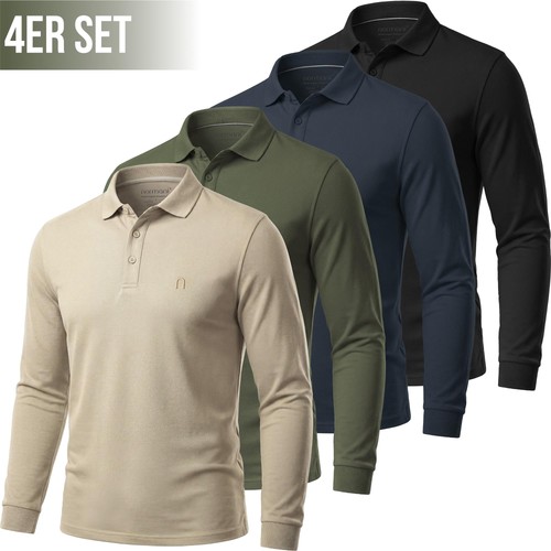 Herren poloshirt langarm - 4x,
