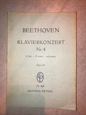 Beethoven Klavierkonzert Nr 4 Studien-Taschen-Partitur G-Dur Nr 605 Peters