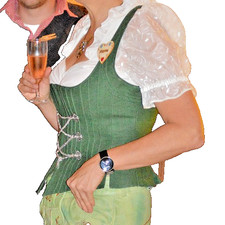 Trachtencorsage Alpin de terre Größe 38 grün Schnürung Kette Tracht Corsage