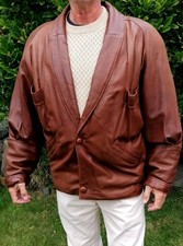 Herren-Lederjacke, rotbraun