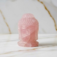 Rosenquarz Buddha Kopf 7,5 cm