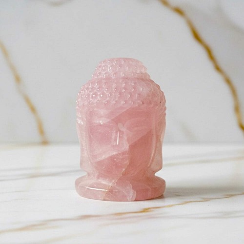 Rosenquarz buddha kopf cm - rosenquarz,