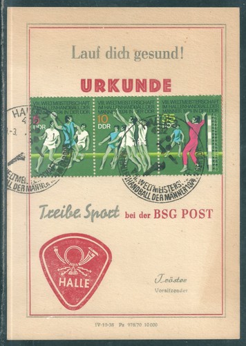 Halle saale sport - halle, urkunde