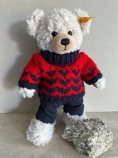 Teddybär Kleidung, Set aus Pullover und Hose in rot/ blau für Steiff 23-25 cm