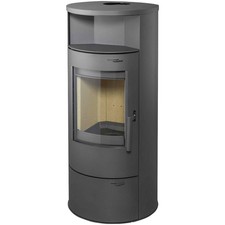 Thermia Kaminofen München V1 7kw grau Stahl Heizofen Warmluftofen Heizkamin