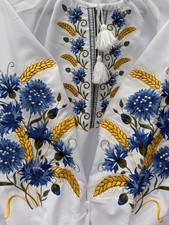 Damen Bluse Neue Stickerei Folklore Vyshyvanka Trachten Вишиванка Gr.L 
