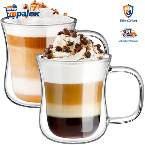 Doppelwandige glasbecher 350ml - doppelwandige,