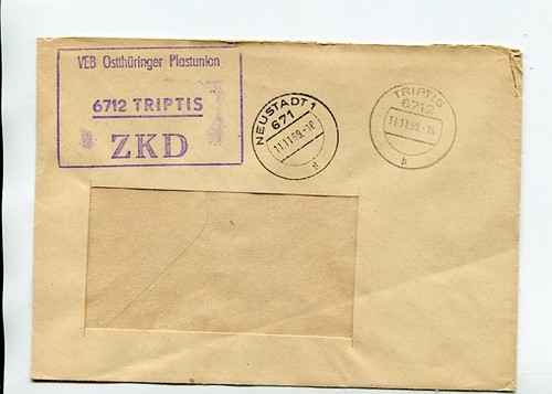 Ddr dienst zkd brief triptis - ddr,