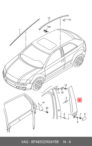 Original audi 8p blende - a3,