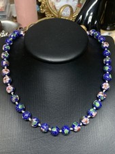 Vintage Blau Cloisonne Emaille