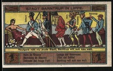 Notgeld Barntrup / Lippe 1921, 1 Markt, Wappen, Nautgeld hätt nie jeude Stadt,  