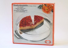 Tortenplatte Edelstahl mit Deckel Tischfein Germany Vintage OVP mit "Macke"