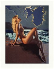 Reflection Earl Moran Küste Wolken Meer Akt Felsen Kunstdruck Pin Up 098