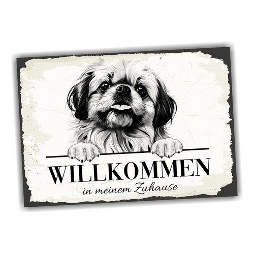 Hundeschild willkommen zuhause - hundeschild,