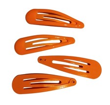 4 Haarclips orange uni