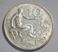 Tschechoslowakei, 10 Korun 1931, Silber