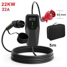 32A 22KW 3 Phase Typ 2 EV Ladekabel Elektroauto PHEV Ladegerät Mobile Wallbox 5m