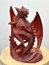 Stehender Drache aus Holz, Fantasy Figur, Fafnir, Drachenfels, Siegfried