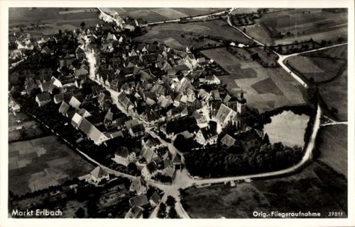 Markt erlbach in - ak,