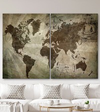 WELTKARTE Leinwand Bild Modern