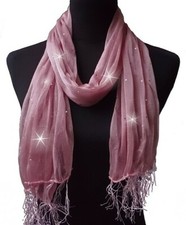 Damenschal Schal Tuch Glitzer Punkte Damen Tücher leicht Stola Mädchen Party TV9