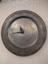 Wanduhr aus Zinn mit Batterie Engelszinn Zinnteller 30cm Funktionsfähig