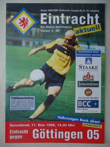 Programm 1999 eintracht - programm, 1999/00