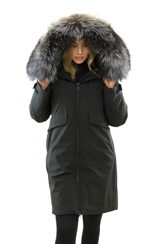 Damen parka mit echtfell - parka,