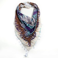 Vierecktuch mit Bommeln 100%