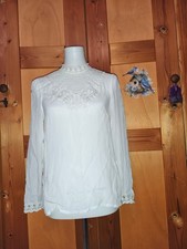 Spitzenshirt Rosemunde Copenhagen  gr 36 S weiß  SEIDE