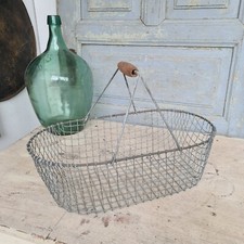 B9047 Drahtkorb mit Henkel | Kartoffelkorb | Vintage | Metallkorb | Erntekorb