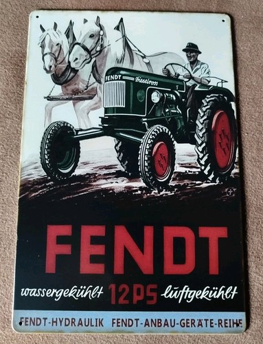 Blechschild fendt 12ps - blechschild,