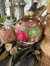 Glaskugel, Weihnachten, Winterkinder, 8cm,handbemalt, reserviert für Sylvia