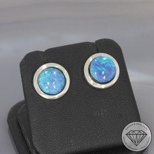 Wert 590 € Opal Ohrringe 585 14 Karat Weiß Gold xxyy