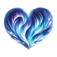 Aquarell Aurora Herz 9x9 cm