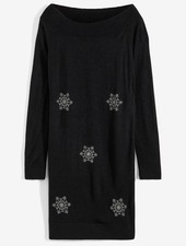 Carmen-Strickkleid mit Strass