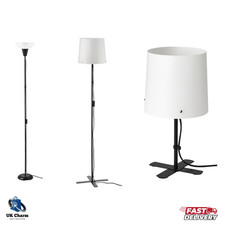 IKEA moderne Stehlampe hoch Steh Deckenfluter Stahl weicher Schirm Wohndeko