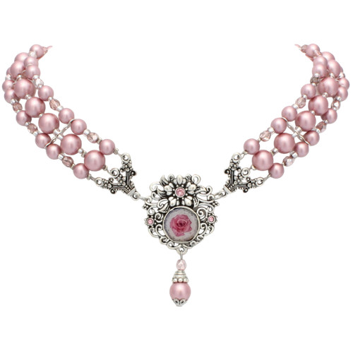 Perlenkette rosa mit