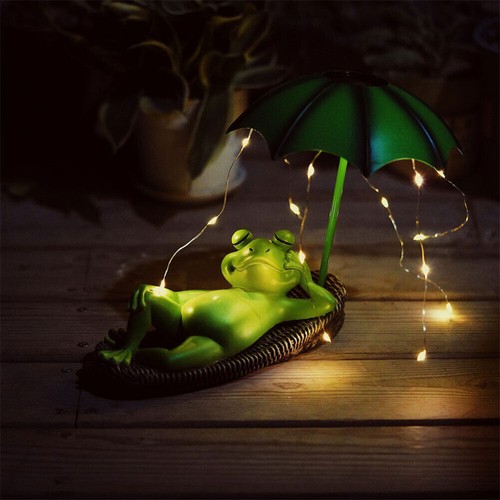 Frosch gartenfiguren mit solar - frosch,