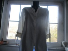 weiße Bluse Gr. 52  BEXLEYS Longbluse 3/4 ärmelig Leinen / Viskose weiß