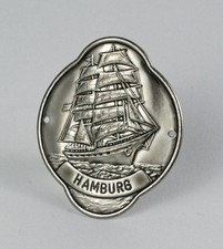 Stocknagel Stockschild Stockemblem - Hamburg Schiff / Metall