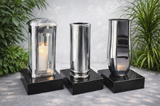 Edelstahl Grablaterne Vase