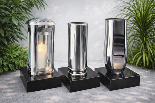 Edelstahl grablaterne vase - edelstahl,