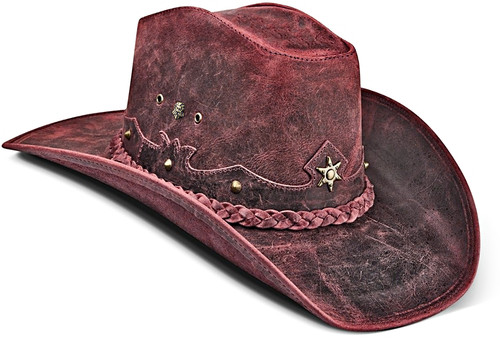 Cowboyhut vintage rindsleder - cowboyhut,