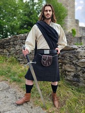 Schottenrock schwarz, 8 Yard Kilt Rock für Männer Schottenkilt Kilt schottisch