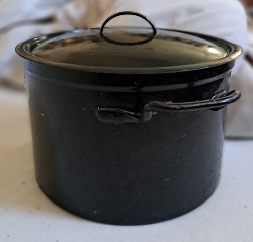 Emaille kochtopf schwarz - emaille,