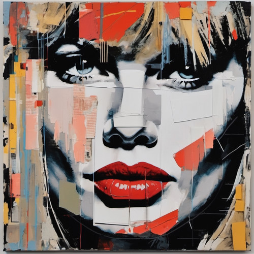Pop art girl frau - frau, rote