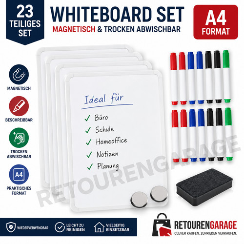 Whiteboard set magnetisch 4 - set, a4