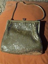 Silberne Pailletten Perlen Clutch Handtasche Abendtasche 50er Jahre