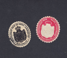 2x Siegelmarke Neustrelitz Staatsanwalt Mecklenburg Strelitz